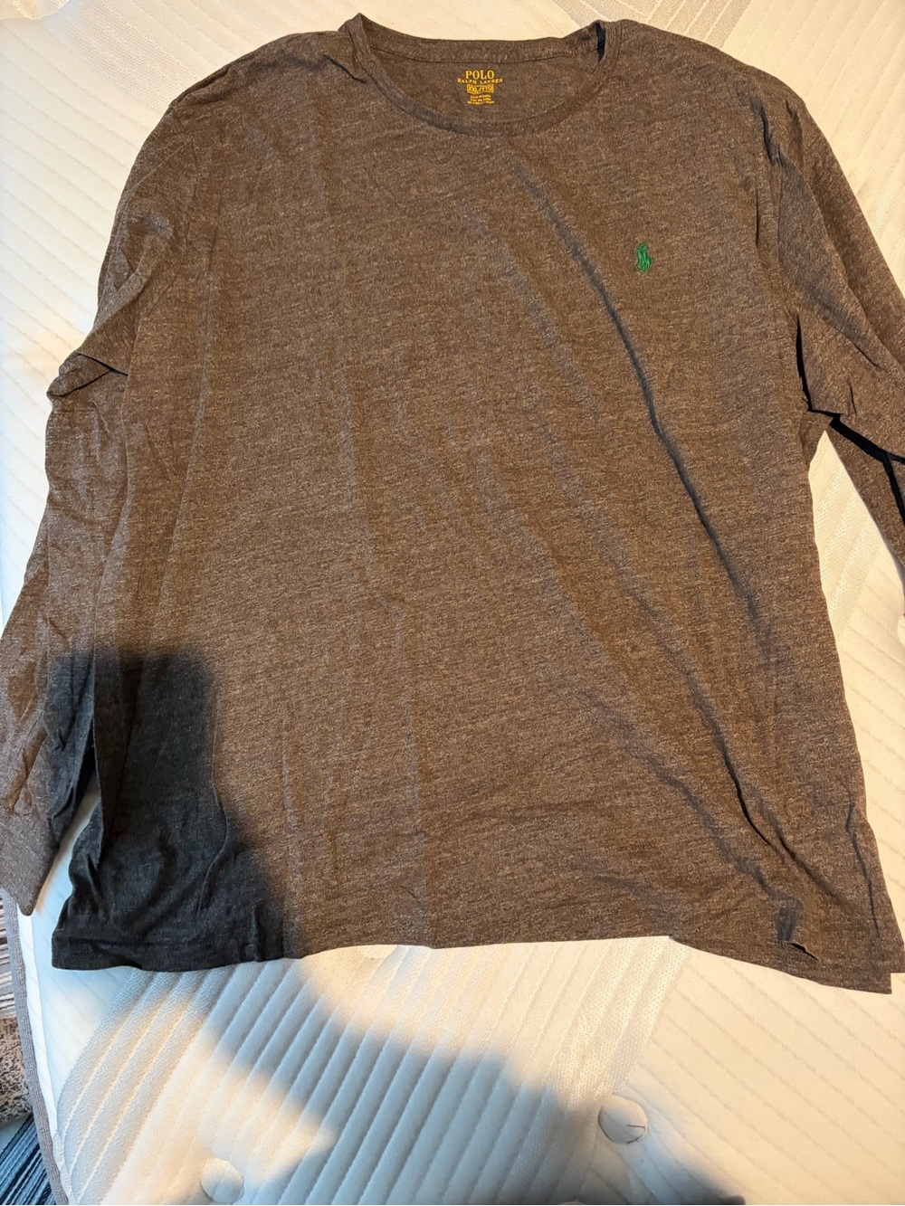Polo by Ralph Lauren Heather Gray Long Sleeve Crew with Green Pony